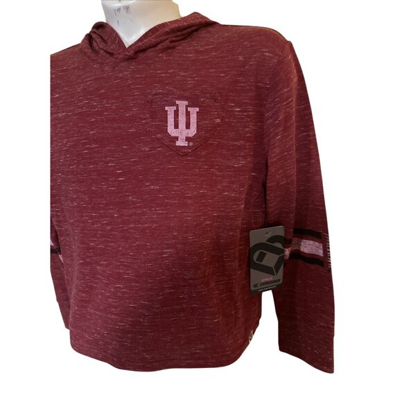 NEW IU Indiana Hoosiers Colosseum Heathered Red Hoodie LS Shirt Youth M 7-8 - Picture 2 of 7